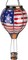 Solar Hot Air Balloon Lantern with Flickering Flame – Glass Outdoor Solar Light, Waterproof Hanging Garden Décor for Patio, Porch, or Yard, Perfect Birthday Gift for Women (American Flag Design)